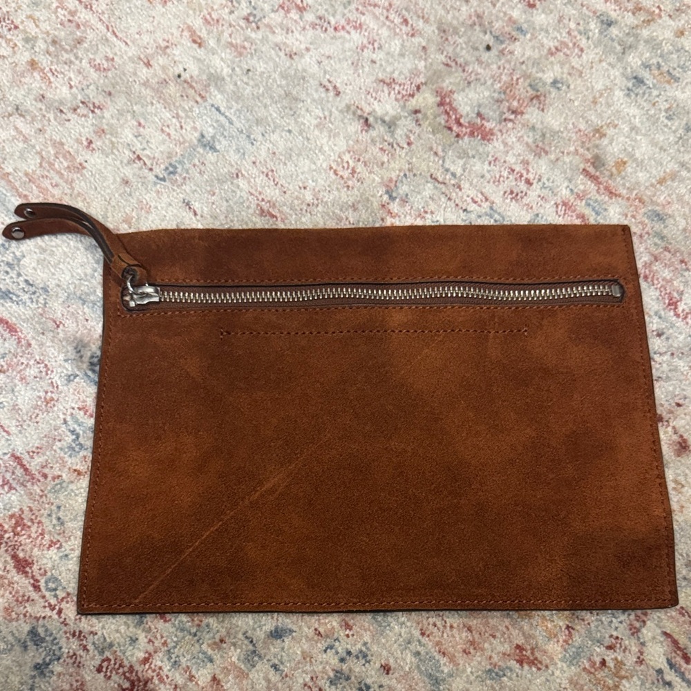 Suede brown clutch